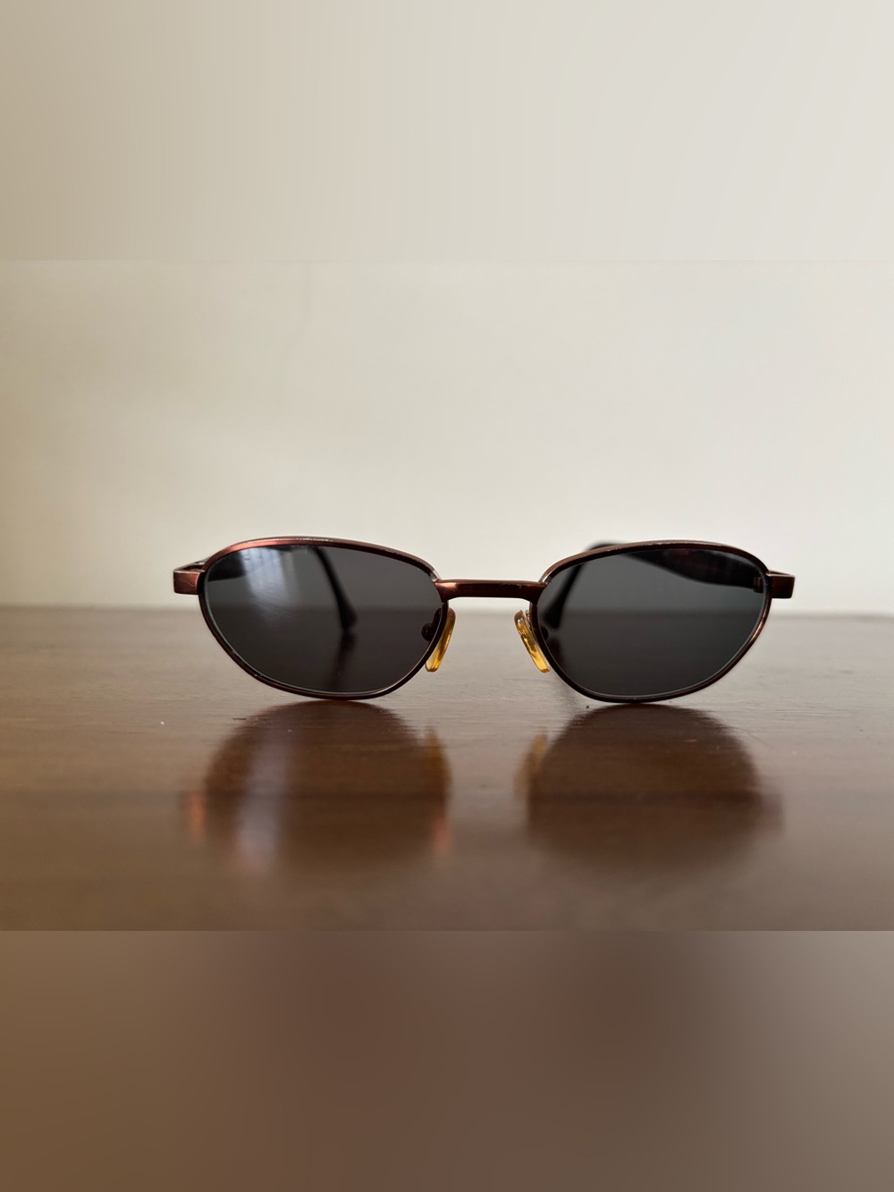 Donna Karan Brown Frame Black Lens Slim Cat-Eye Sunglasses